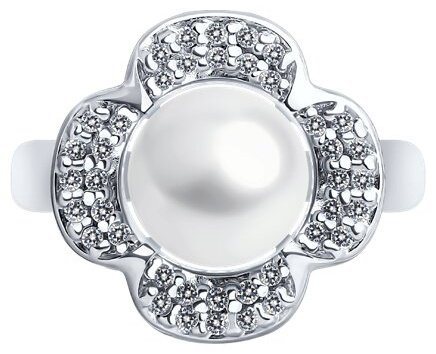 Кольцо Diamant 94-310-01923-1_18 размер 18 вес 3.06 г серебро, жемчуг купить,NaN