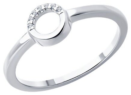 Кольцо Diamant D94-210-02695-1A размер 18 вес 1.39 г серебро, бриллиант купить,NaN