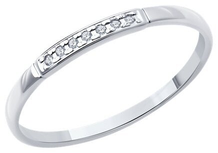 Кольцо Diamant 94-210-02055-1 размер 16 вес 0.89 г серебро, бриллиант
