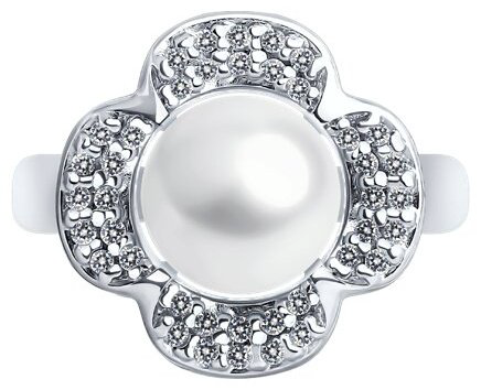 Кольцо Diamant 94-310-01923-1_19 размер 19 вес 3.06 г серебро, жемчуг купить,NaN