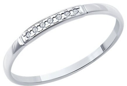 Кольцо Diamant 94-210-02055-1 размер 16 вес 0.9 г серебро, бриллиант купить,NaN