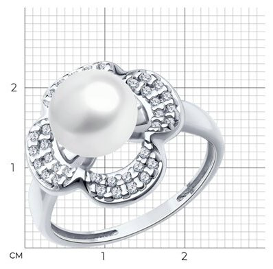Кольцо Diamant 94-310-01923-1_19 размер 19 вес 3.06 г серебро, жемчуг купить,NaN