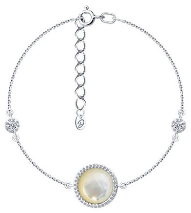 Браслет Diamant D94-350-02314-1_s длина 19 см, вес 3.68 г серебро, плетение якорное купить,NaN