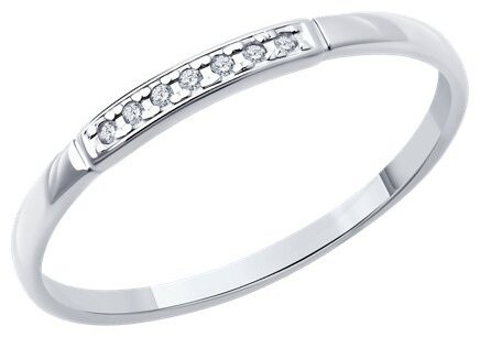Кольцо Diamant 94-210-02055-1 размер 16.5 вес 0.9 г серебро, бриллиант купить,NaN