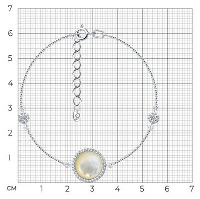 Браслет Diamant D94-350-02314-1_s длина 19 см, вес 3.68 г серебро, плетение якорное купить,NaN