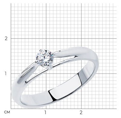 Кольцо Diamant 94-110-01381-1_185 размер 18.5 вес 2.003 г серебро, фианит купить,NaN
