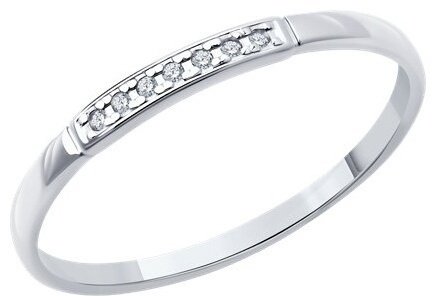 Кольцо Diamant 94-210-02055-1 размер 17 вес 0.8 г серебро, бриллиант купить,NaN