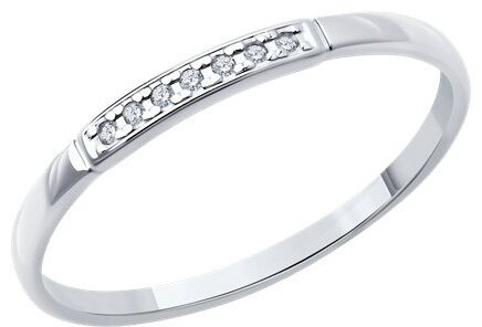 Кольцо Diamant 94-210-02055-1 размер 17 вес 0.8 г серебро, бриллиант купить,NaN