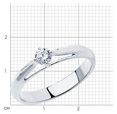 Кольцо Diamant 94-110-01381-1_19 размер 19 вес 1.89 г серебро, фианит купить,NaN