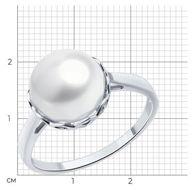 Кольцо Diamant 94-310-01928-1_17 размер 17 вес 2.36 г серебро, жемчуг