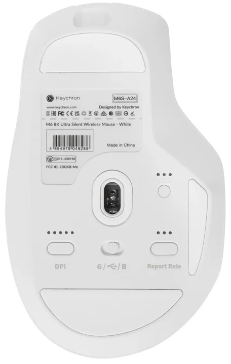 Мышь Keychron M6 8K Wireless M6S-A24 белый купить,37290