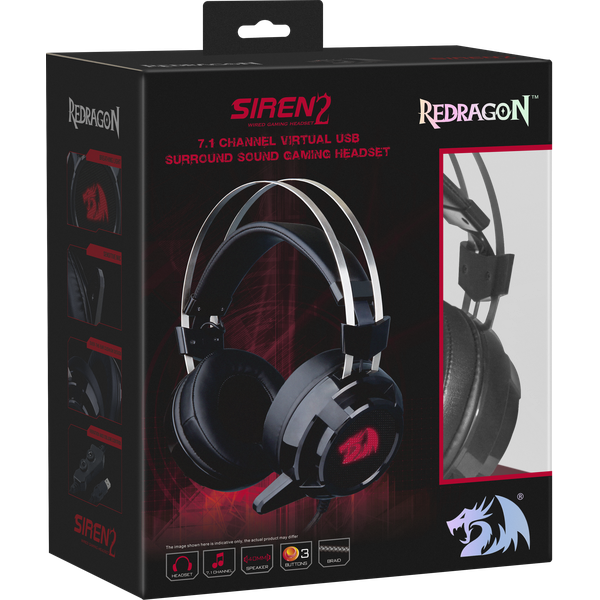Наушники Redragon Siren 2 черно-красные 