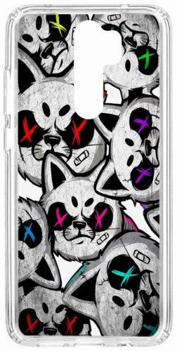Чехол КRUЧЕ Print Angry Cats для Xiaomi Redmi Note 8 Pro зеленый купить,NaN