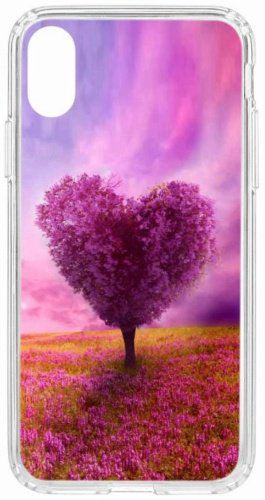 Чехол КRUЧЕ Print Pink heart для iPhone X/Xs зеленый