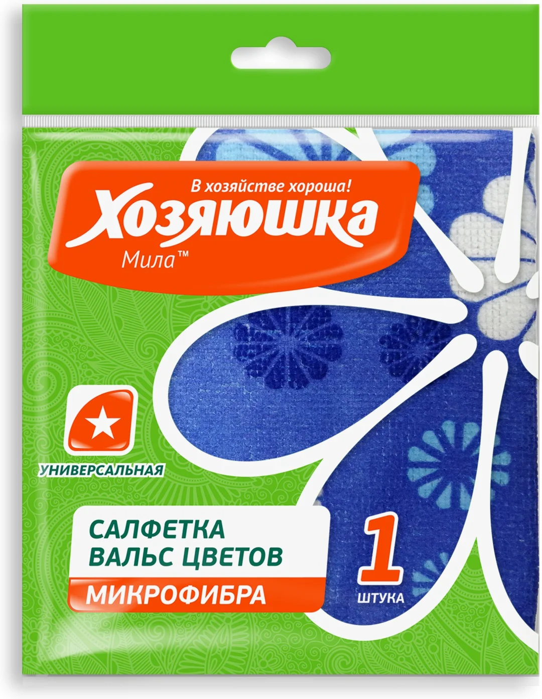 Тряпка универсальная Хозяюшка Мила синяя  купить,NaN