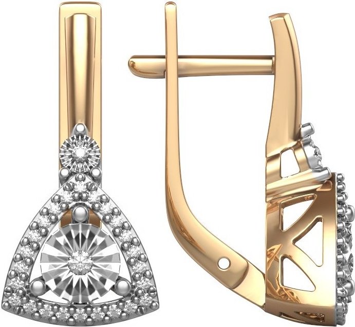 Серьги ИМПЕРИАЛ С3320-0320 вес 3.37 г золото, бриллиант купить,732500