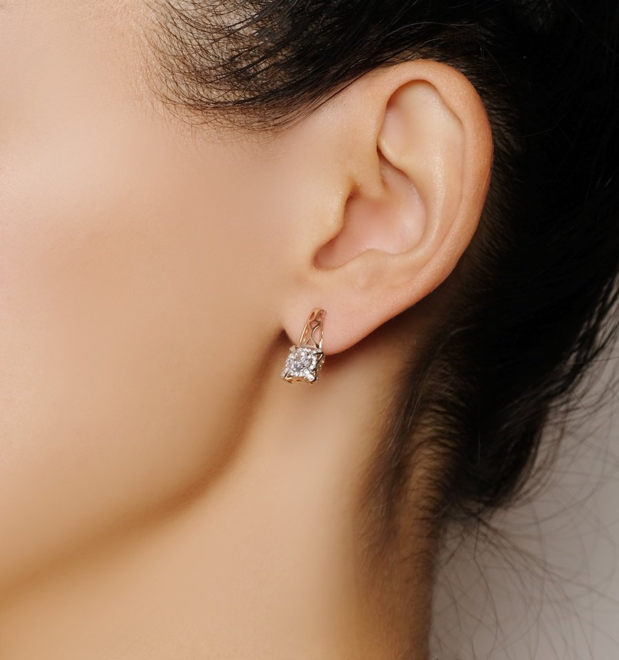 Серьги Династия 000162-1102 вес 2.92 г золото, фианит купить,198560