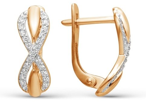 Серьги Династия 000892-1102 вес 2.41 г золото, фианит купить,NaN