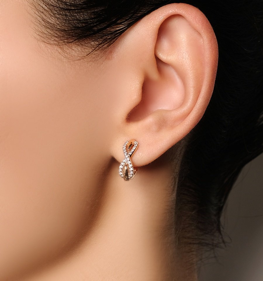 Серьги Династия 000892-1102 вес 2.41 г золото, фианит купить,NaN