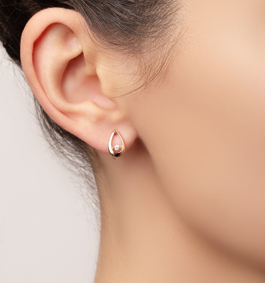 Серьги Династия 000702-1100 вес 1.44 г золото, фианит купить,NaN