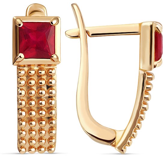 Серьги КРИСТАЛЛ NJ57100226773 вес 3.56 г золото, рубин купить,242080