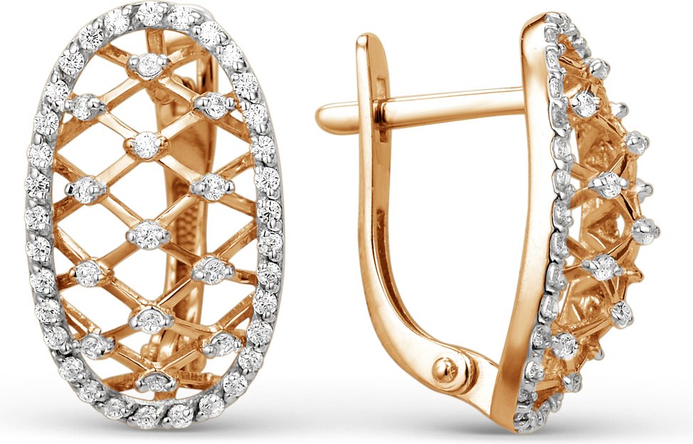 Серьги Династия 001012-1102 вес 2.97 г золото, фианит купить,201960