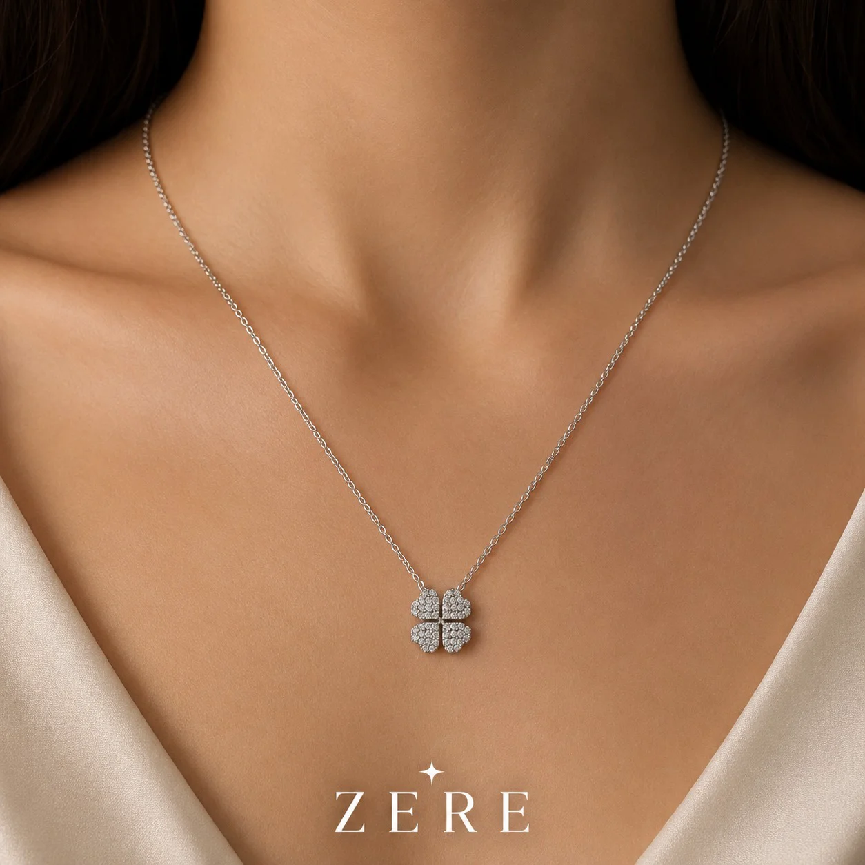 Колье Zere четырехлистник ZR300702 серебро 3.7гр 45см  купить,28000