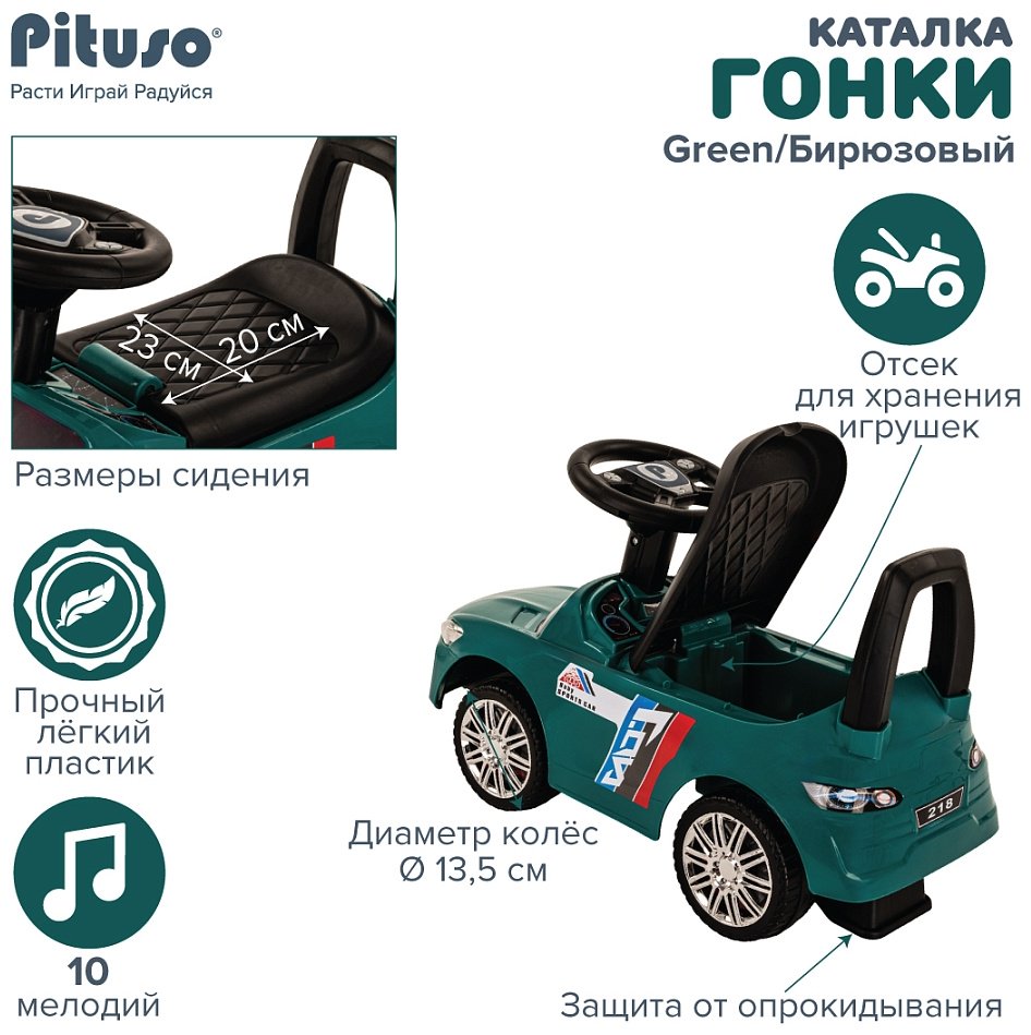 Каталка Pituso 0218 бирюзовый купить,NaN