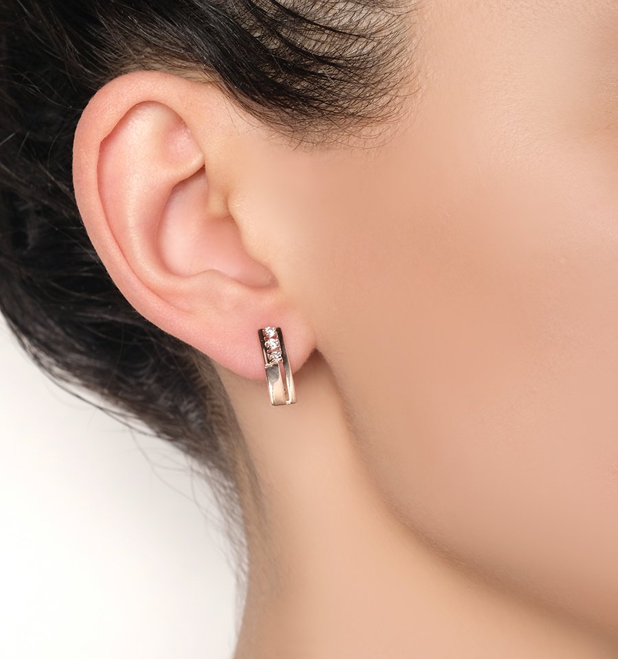Серьги Династия 015472-1102 вес 1.6 г золото, фианит купить,NaN