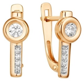 Серьги Династия 019052-1282 вес 1.87 г золото, фианит купить,127160