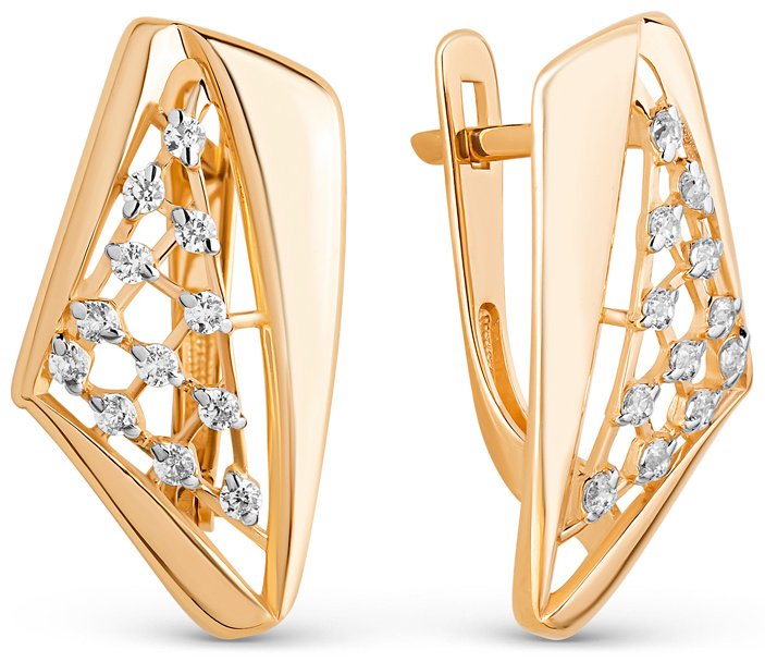 Серьги Династия 020692-1102 вес 2.36 г золото, фианит купить,160480