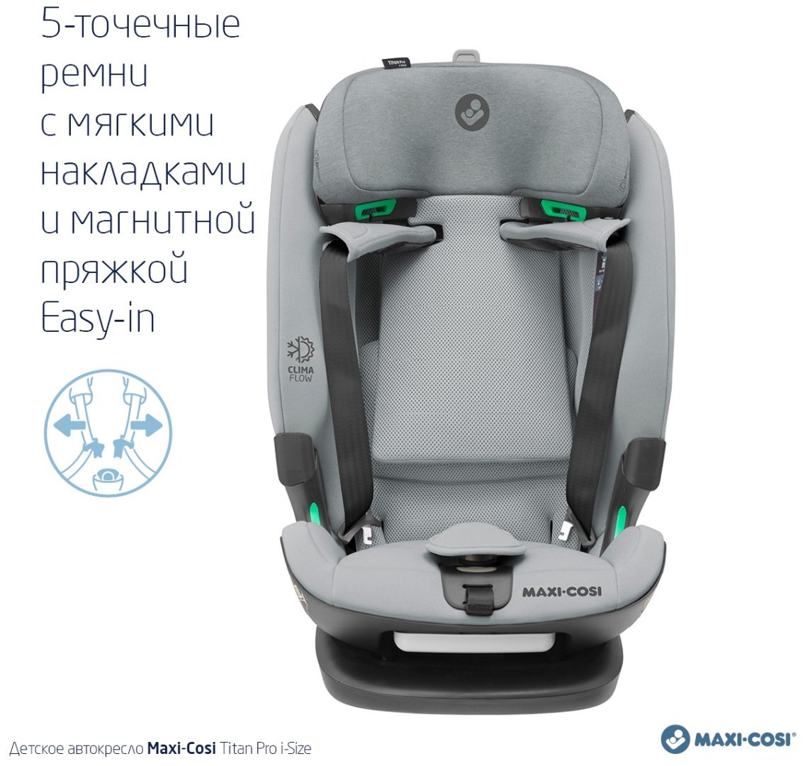 Maxi-Cosi Titan Pro i-Size 1/2/3 (9-36 кг) серый купить,NaN