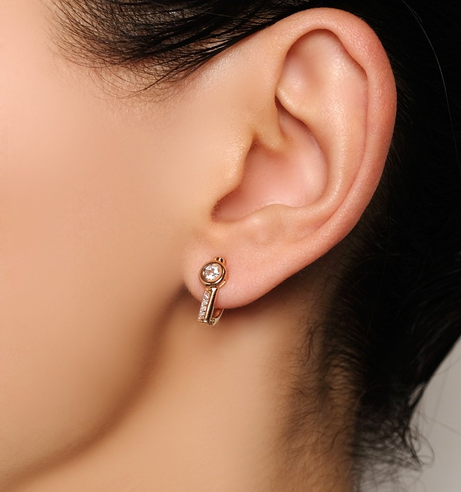 Серьги Династия 019052-1282 вес 1.87 г золото, фианит купить,127160