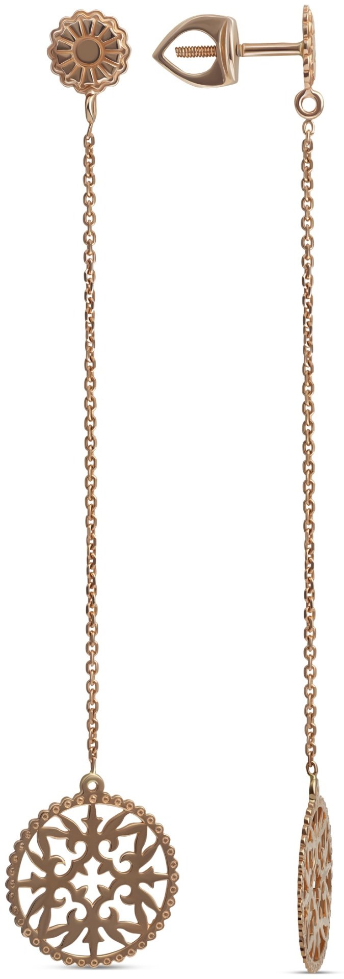 Серьги-цепочки КРИСТАЛЛ NM90700226773 вес 3.15 г золото, без вставок купить,214200