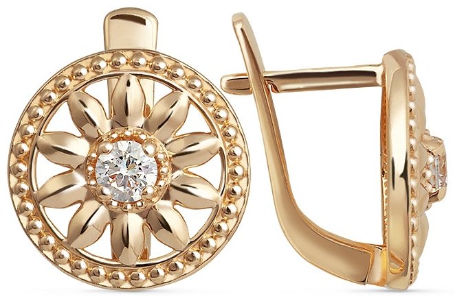 Серьги КРИСТАЛЛ NM12400226773 вес 3.35 г золото, фианит купить,227800