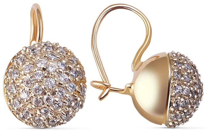 Серьги КРИСТАЛЛ N852300226773 вес 7.38 г золото, фианит купить,501840