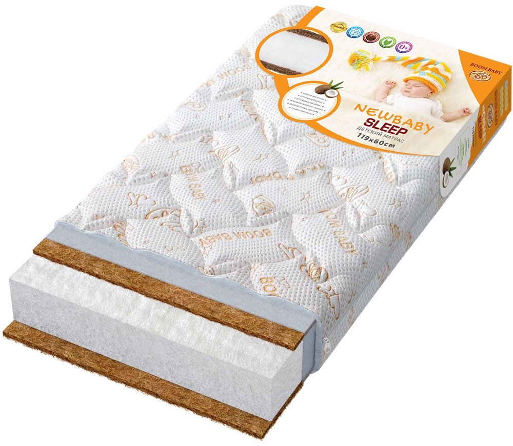 Детский матрас Boom Baby NewBaby Sleep 60x119x12 см, беспружинный, трикотаж - ForteMarket Детский матрас Boom Baby NewBaby Sleep 60x119x12 см, беспружинный, трикотаж купить,31000