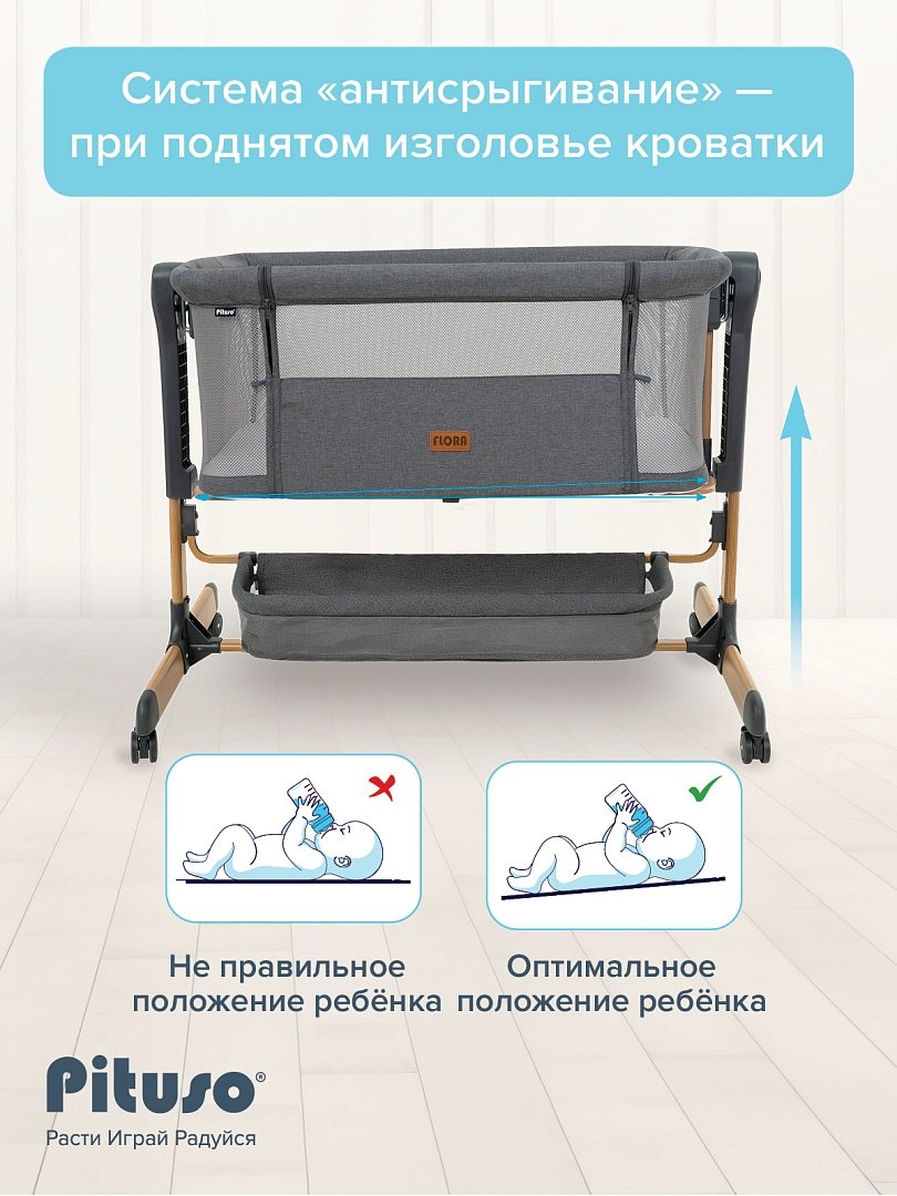Pituso колыбель, полозья для качания Flora для детей от 0 до 6 мес. купить,NaN