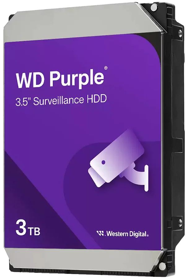 Жесткий диск для видеонаблюдения HDD 3Tb Western Digital Purple SATA 6Gb/s 128Mb 3,5" WD34PURZ