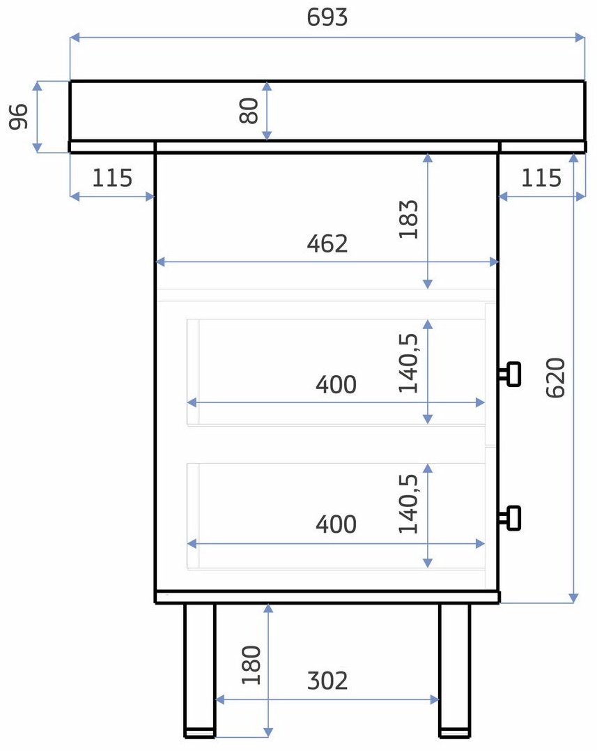 Детский пеленальный комод Pituso Kids Luxor, 80.4x69.3x89.6 см, черный, белый купить,NaN