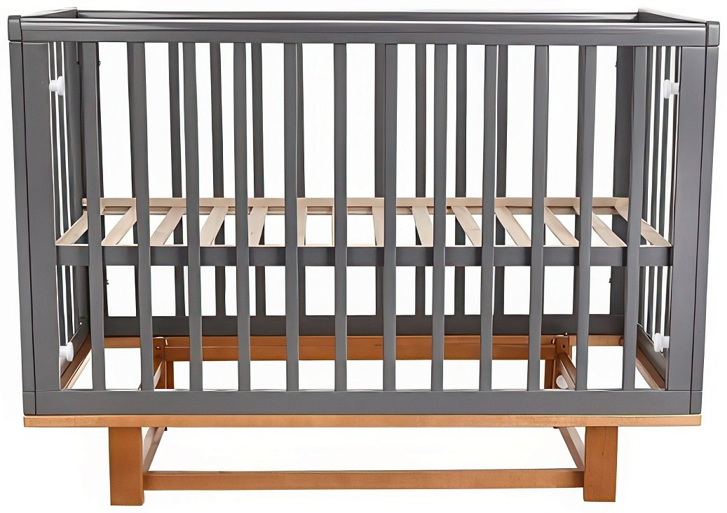 Кровать для новорожденных Pituso Mirage Графит-бук J-510/Графит-Бук, 60x120 см, графит, коричневый купить,NaN
