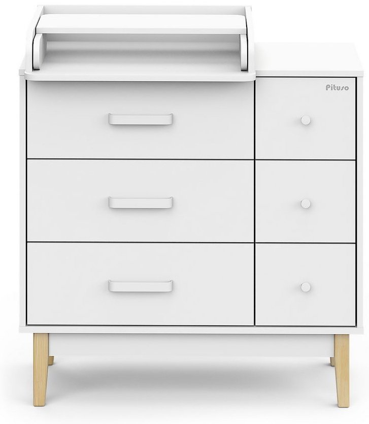 Детский пеленальный комод Pituso Vintage Premium, 90.4x56.1x99 см, белый купить,NaN