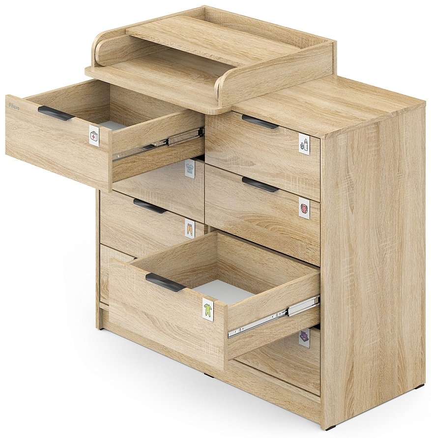 Детский пеленальный комод Pituso Kids Optimum, 100.1x46.2x84.3 см, коричневый купить,NaN