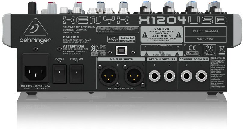 Микшерный пульт Behringer X1204USB черный купить,0