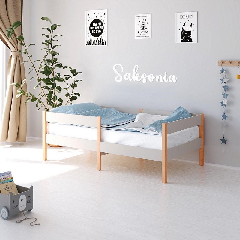 Кровать подростковая Pituso Saksonia БП-00003745, 70x140 см, серый, коричневый купить,NaN
