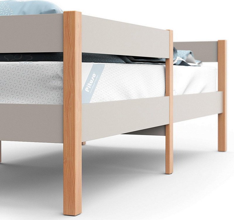 Кровать подростковая Pituso Saksonia БП-00003745, 70x140 см, серый, коричневый купить,NaN
