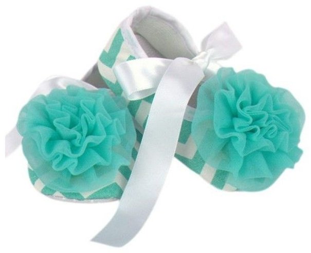 Пинетки Baby 6029 белый, бирюзовый 74
