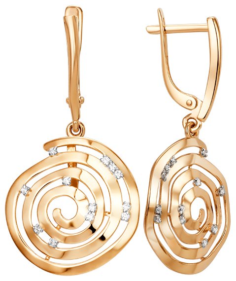 Серьги Династия 012392-1102 вес 4.22 г золото, фианит купить,286960