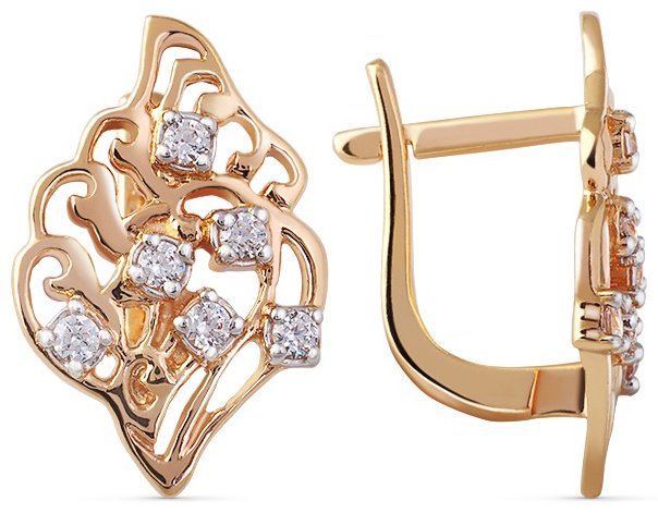 Серьги КРИСТАЛЛ N994200226773 вес 3.16 г золото, фианит купить,214880