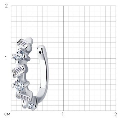 Моносерьга SOKOLOV 94170268 вес 0.74 г серебро, фианит купить,NaN